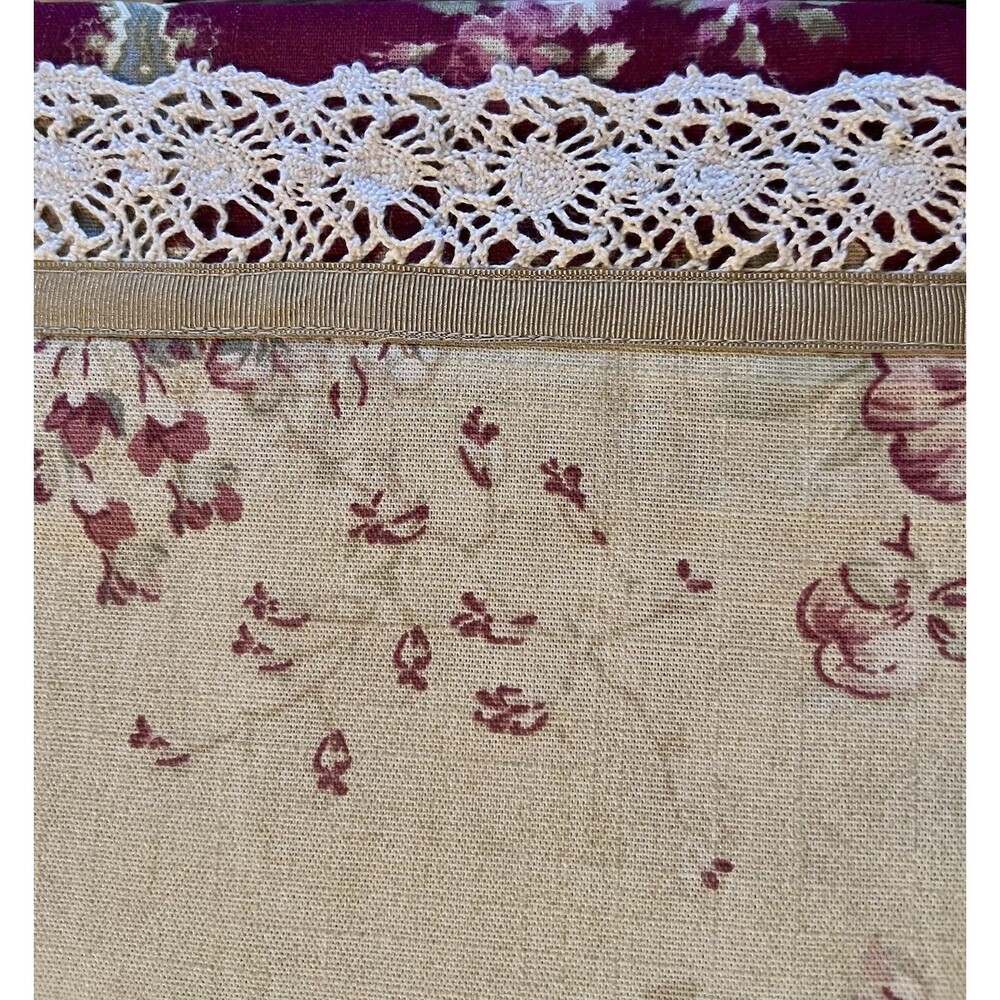 NEW Waverly Ballad Bouquet Roses Crimson Floral King Pillow Sham Lace Trim RARE - Picture 8 of 11